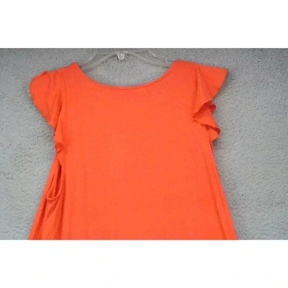Cupio Embroidered Orange Loungewear Gown-Size Medium-Asymmetrical Hemline - Picture 8 of 8